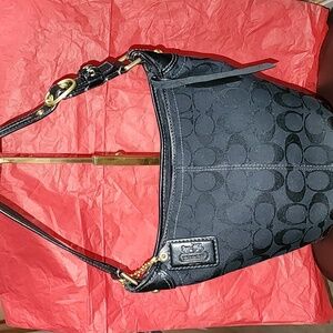 Coach Y2K Mini Bleeker Signature Jacquard Shoulder Hobo 2007 EUC